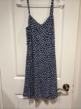 Old Navy Navy Slip Dress with White Daisy Print
